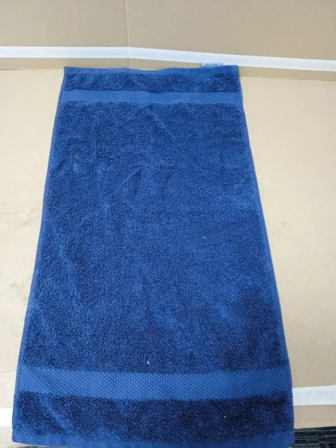 White Classic Hotel Collection Navy Blue Cotton Bathroom Towels 3 Pieces Set New
