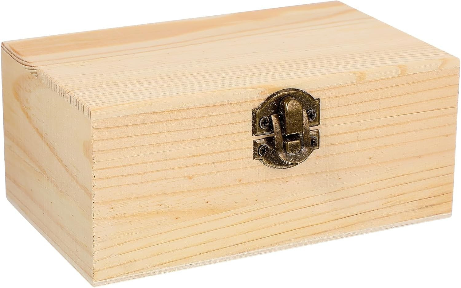 Healifty Wooden Storage Box Lid Decorative Jewellery Organiser Rectangle New