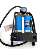 Draper 25996 Double Cylinder Foot Pump Pressure Gauge Car Bike Inflator Blue New