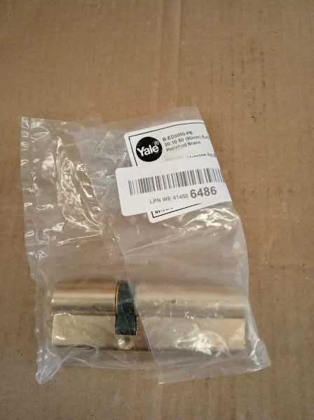 Yale B ED3050 PB Euro Cylinder Lock 90mm Brass Finish Standard 9x1.8x3.4cm New