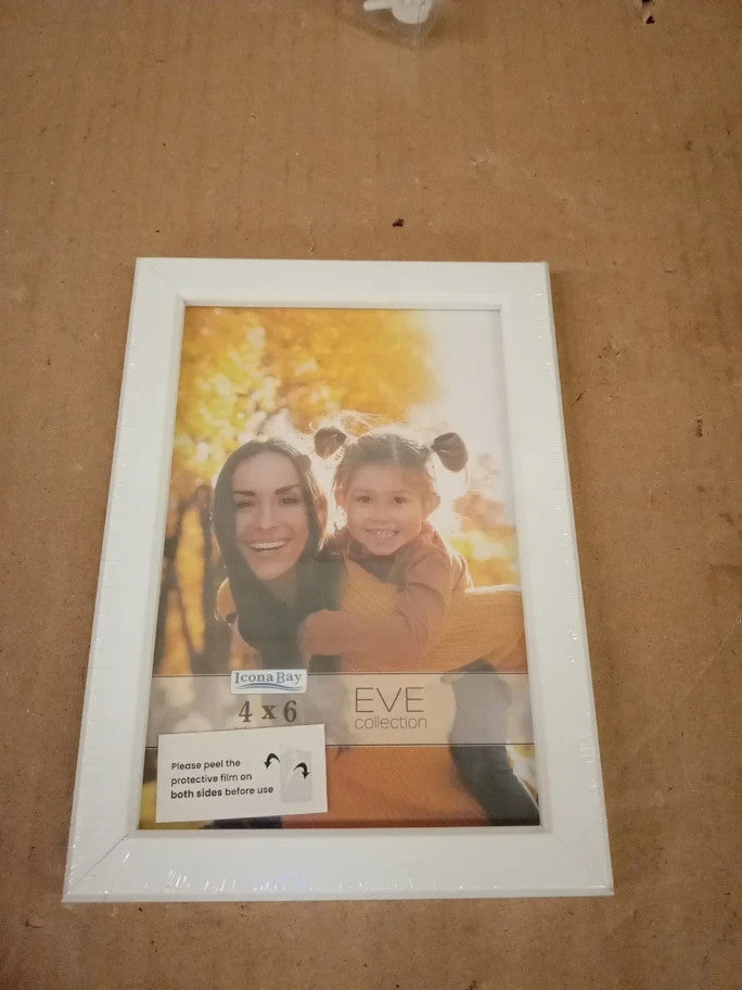Icona Bay 6x4 Picture Frames White 3 Pack Modern Double Bevelled Tabletop New