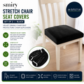 Smiry Stretch Chair Seat Covers Dining Room Velvet Protectors Slipcovers Black