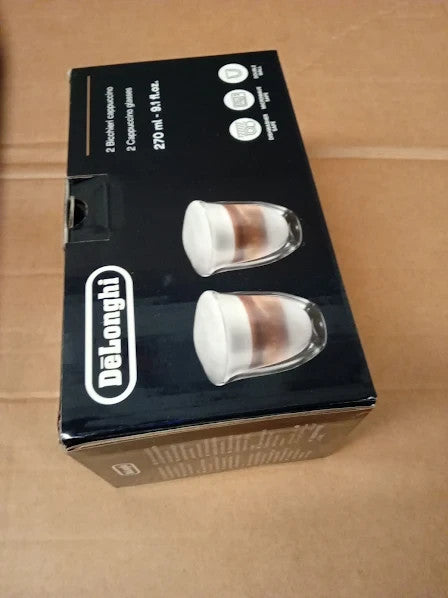 De Longhi DLSC311 Cappuccino 2 Glasses Per Pack 5513284161 Transparent New