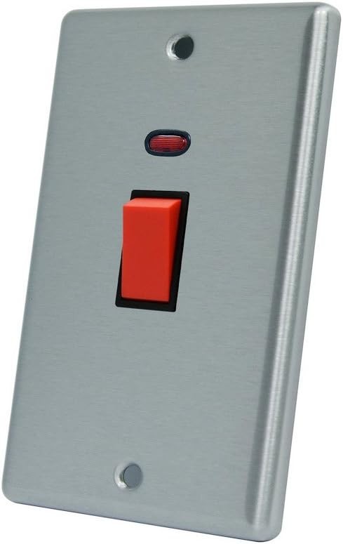 AET CSCCSWBLT 45 A 2Gang Satin Finish Chrome Classical DP Neon Indicator New