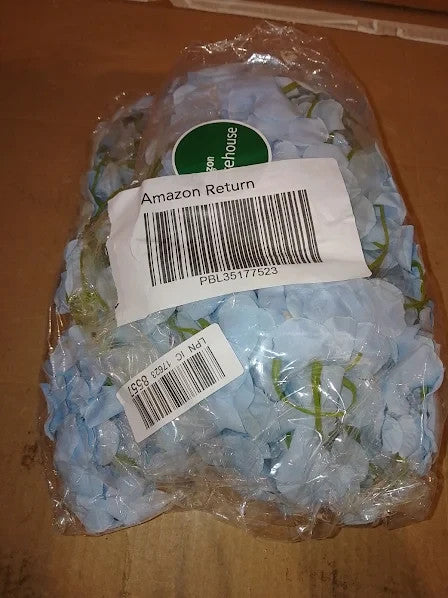 Hinyoco 28pcs Silk Hydrangea Head Stem Artificial Flowers 7in Light Blue