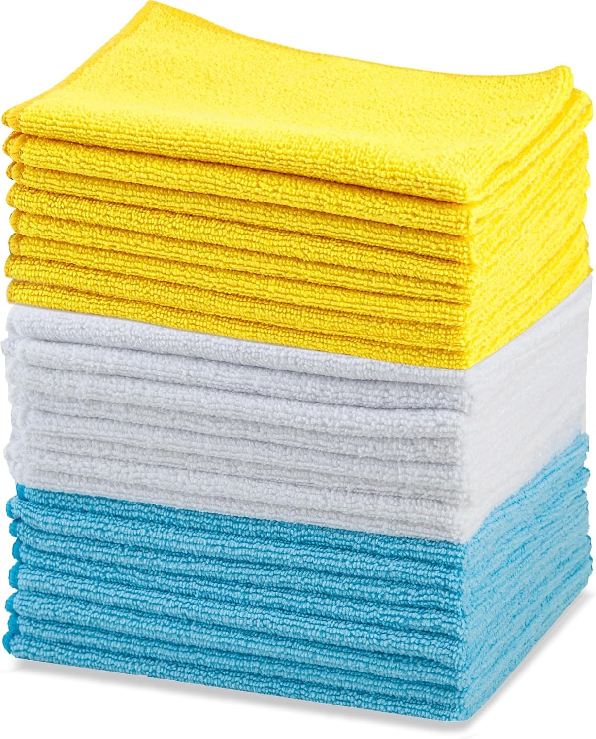 Amazon Basics Microfibre Cleaning Cloth Pack Of 24 Multi Colored 40.5x30.5cm New