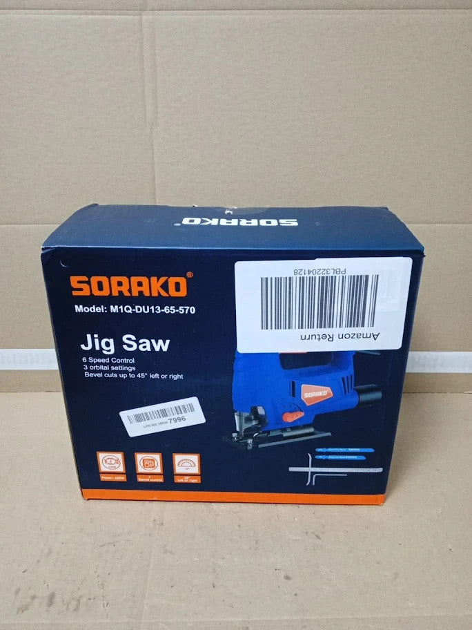 SORAKO 600W Corded Jigsaw Wood Metal 800-3000SPM 6Speeds +3 Orbital New