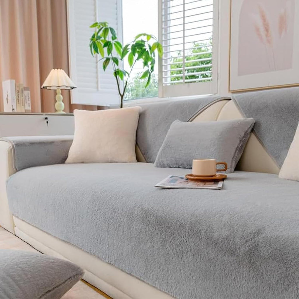 Gkxlh New Velvet Sofa Cover Washable Mink Sofa Covers 1 2 3 Seater Non Slip New