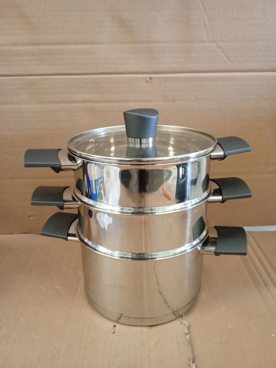 Russell Hobbs Excellence Steamer 18cm 2 Tier Stainless Steel Tempered Glass