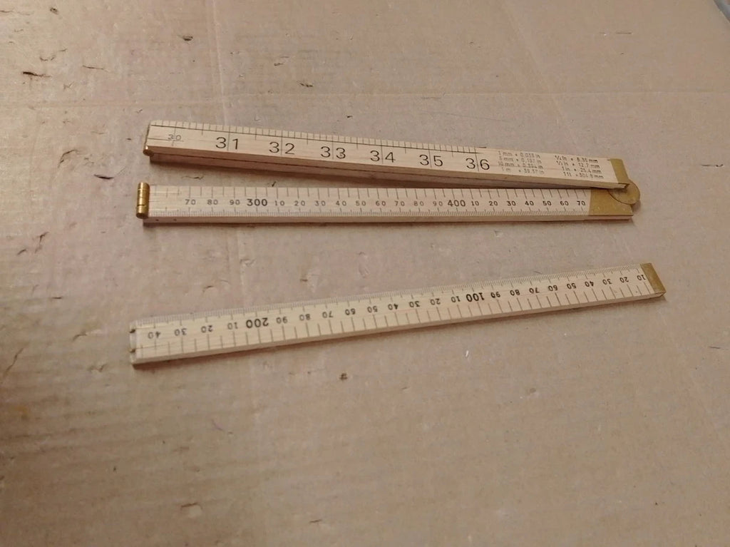 RST Wooden Folding Rule 1000mm 39in Rsr073 Beige Brass New