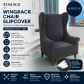 Xineage 1 Piece Velvet Wingback Chair Slipcover Stretch Wing Cover 91x81x114cm