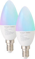 Amazon Basics E14 Smart LED Bulb 4.7W WiFi Light  2.4 GHz Alexa Only 2 Pack New