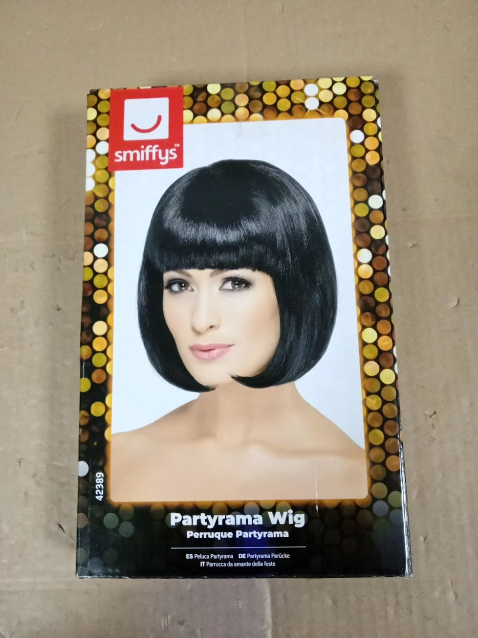 Partyrama Wig 12in Durable Frizz Resistant Hand Wash Synthetic Black New