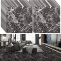 Cyeer 24pc Grey Flooring Tiles Self Adhesive Vinyl 30x30cm Black Marble New