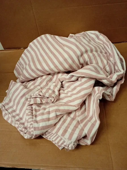 Catherine Lansfield Brushed Stripe Cotton Reversible King Duvet 220x230cm New
