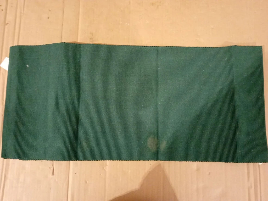 Encasa XO Dining Table Runner Yarn Dyed Fine Ribbed Cotton Dark Green 32x150cm