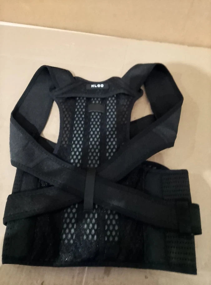 HLGO Posture Corrector Women Men Back Brace Posture Support Black Medium New