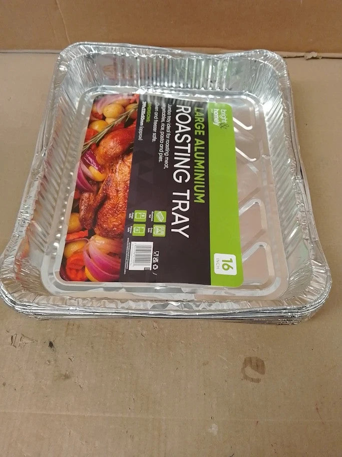 Sterling XL Aluminium Foil Trays 40cm Premium Deep Roasters For Events Silver
