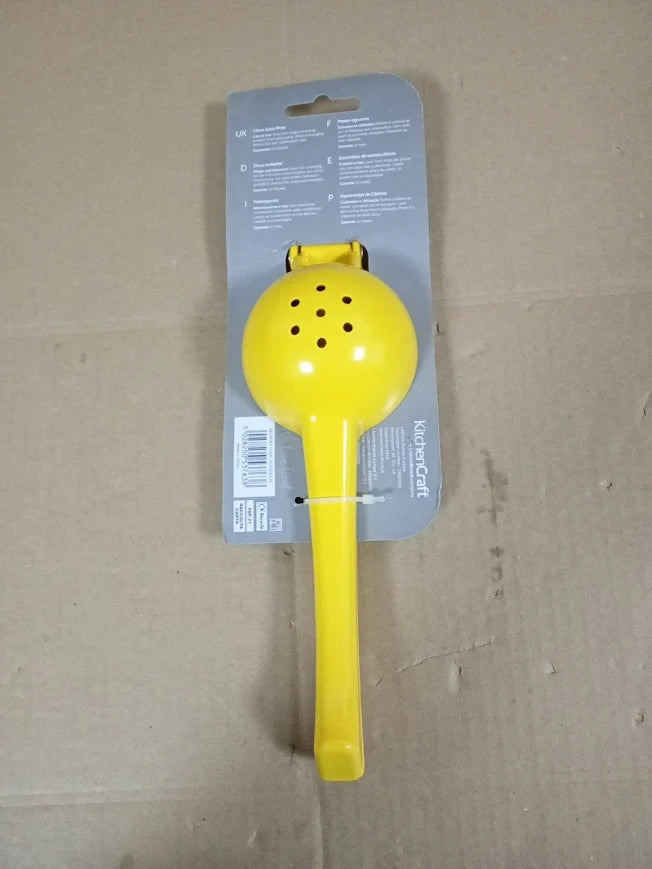 KitchenCraft Lemon Squeezer Handheld Lemon Juicer 22x7.5x4.5cm Yellow New
