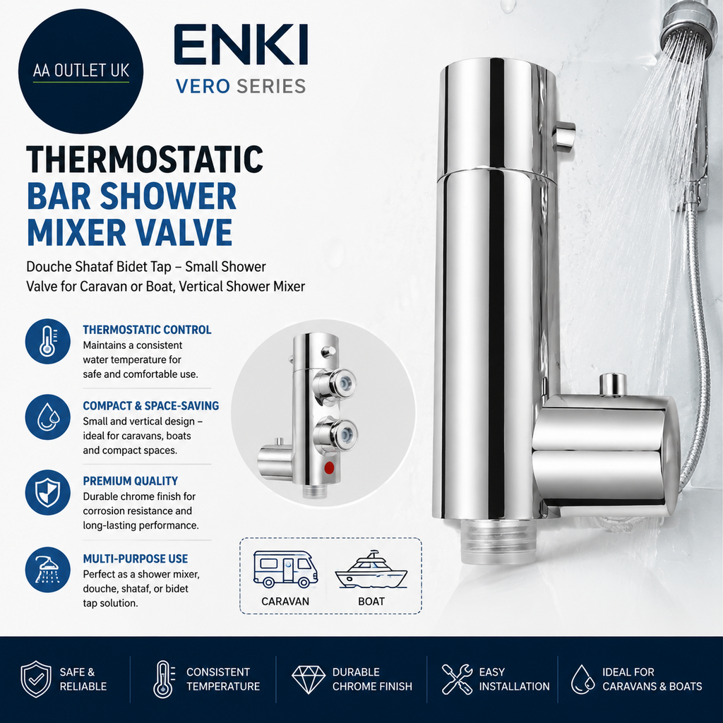 Enki Vero T31 Thermostatic Bar Shower Mixer Valve Douche Shataf Bidet Tap