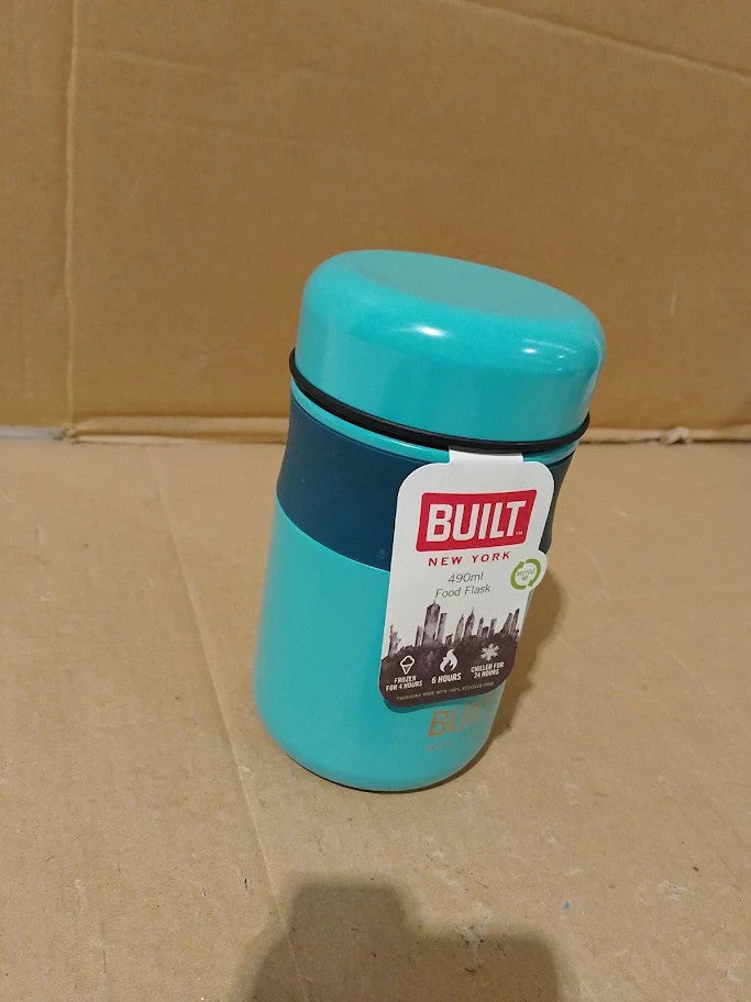 Built Double Wall Vacuum Insulated Food Flask Hot Cold Foods Stainless New