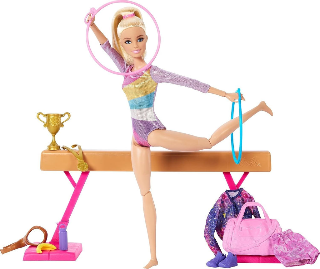 Barbie Gymnastic Fun Play Set Balance Beam 10 Thematic Matching Pieces 3+ New