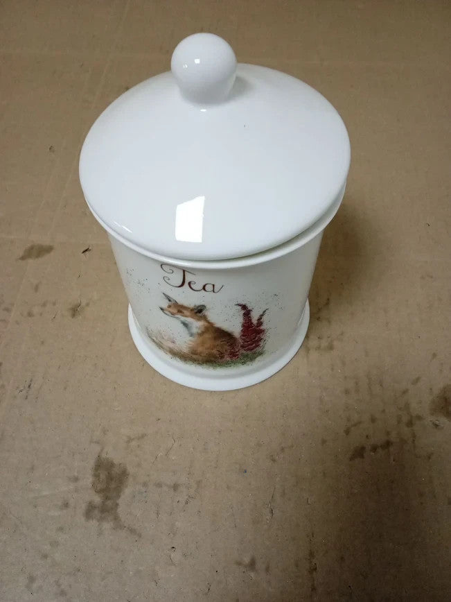 Royal Worcester Wrendale Designs Tea Canister Lid Fine Bone China Bag White