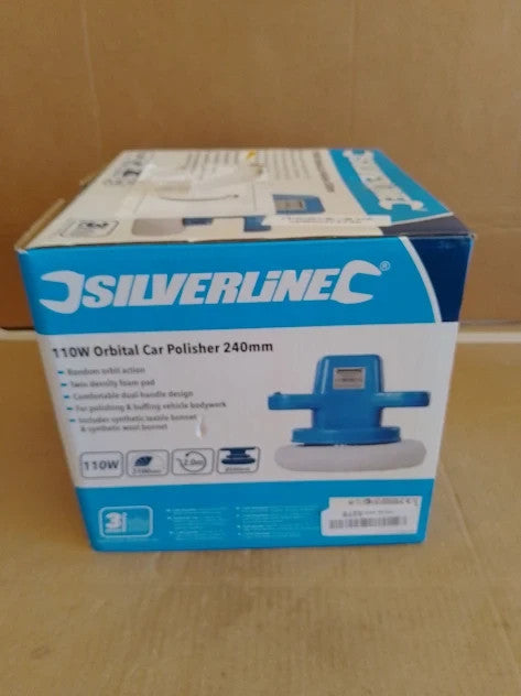Silverline 110W Orbital Car Polisher Synthetic Textile Bonnet Multicoloured New