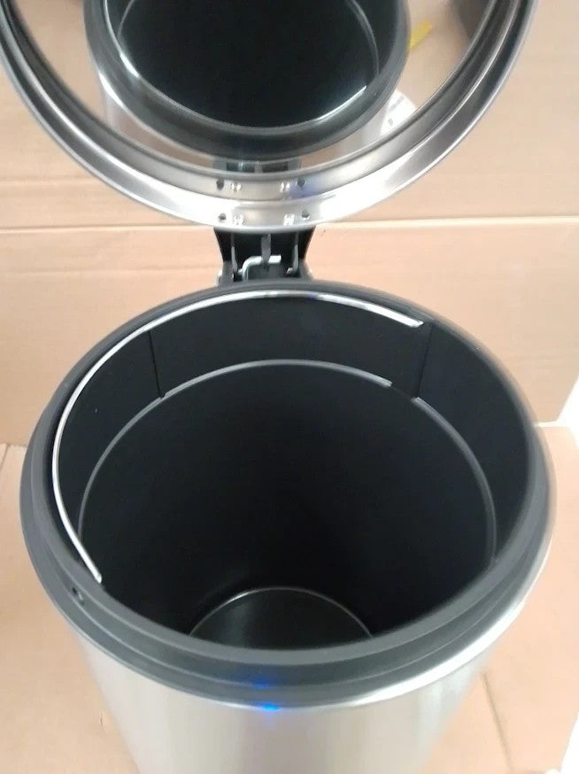 Home 12 Litre Brushed Stainless Steel Pedal Bin Chrome Durable Quality Design