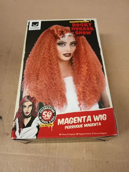 Smiffys Rocky Horror Show Magenta Wig Long Wavy Roll 10.23x6.29x2.94in New