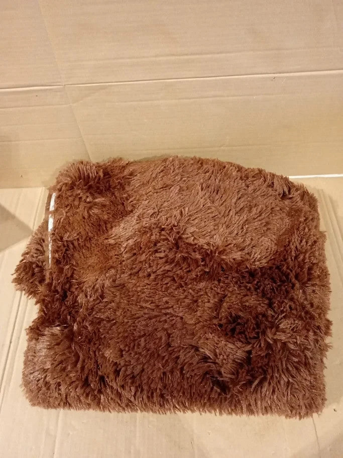 XSIVOD Plush Fluffy Nonslip Shaggy Rugs Living Room 120x160cm Brown New