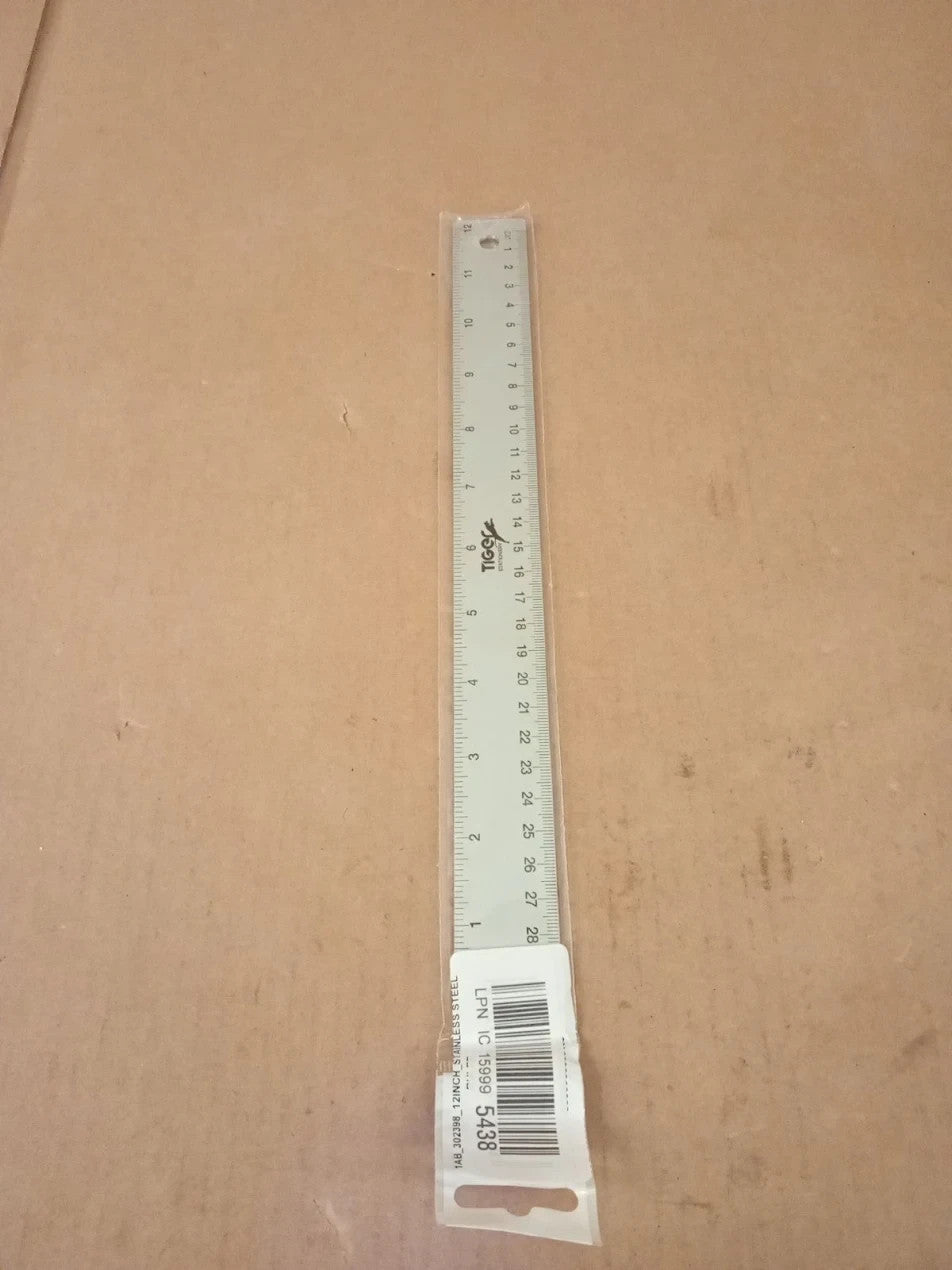 Heavy Duty Stainless Steel Ruler 12in 30cm Metal Kit Perfect Straight Edge