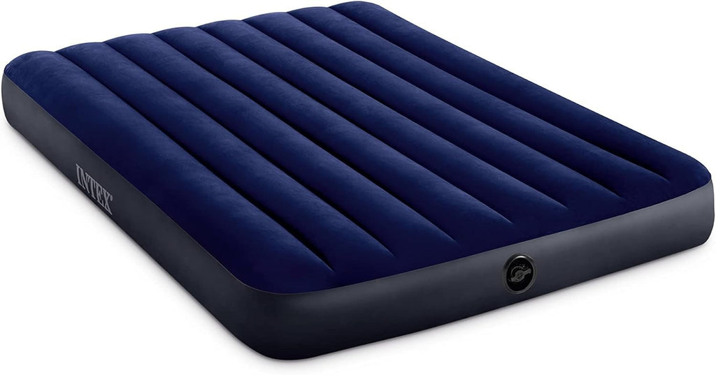 Intex Dura Beam Downy Air Mattress Full Size 10 Inch Height 600lb Capacity Blue