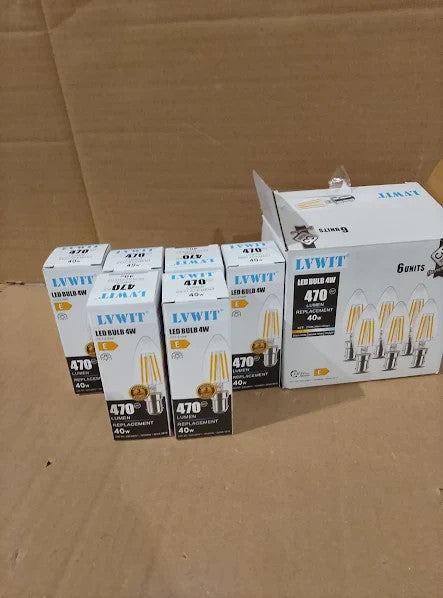 Lvwit 4W C35 Small Bayonet Bulb 40W Incandescent Equivalent B15 LED 35x97mm New