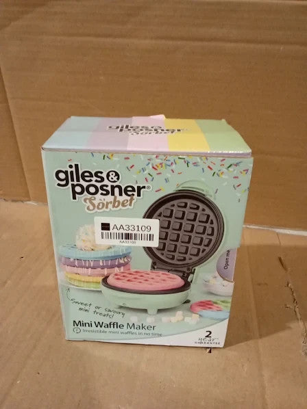 Giles Posner Mini Waffle Maker Compact Non Stick Iron Machine 15x10.5x22.4cm