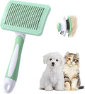 Vinabo Pet Dog Brush Cat Self Cleaning Slicker Removes Undercoat Green New