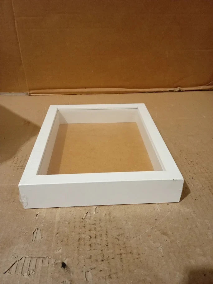Radcliffe White Wooden Deep 3D Box Frame 9x7inch Ivory Backing Board New