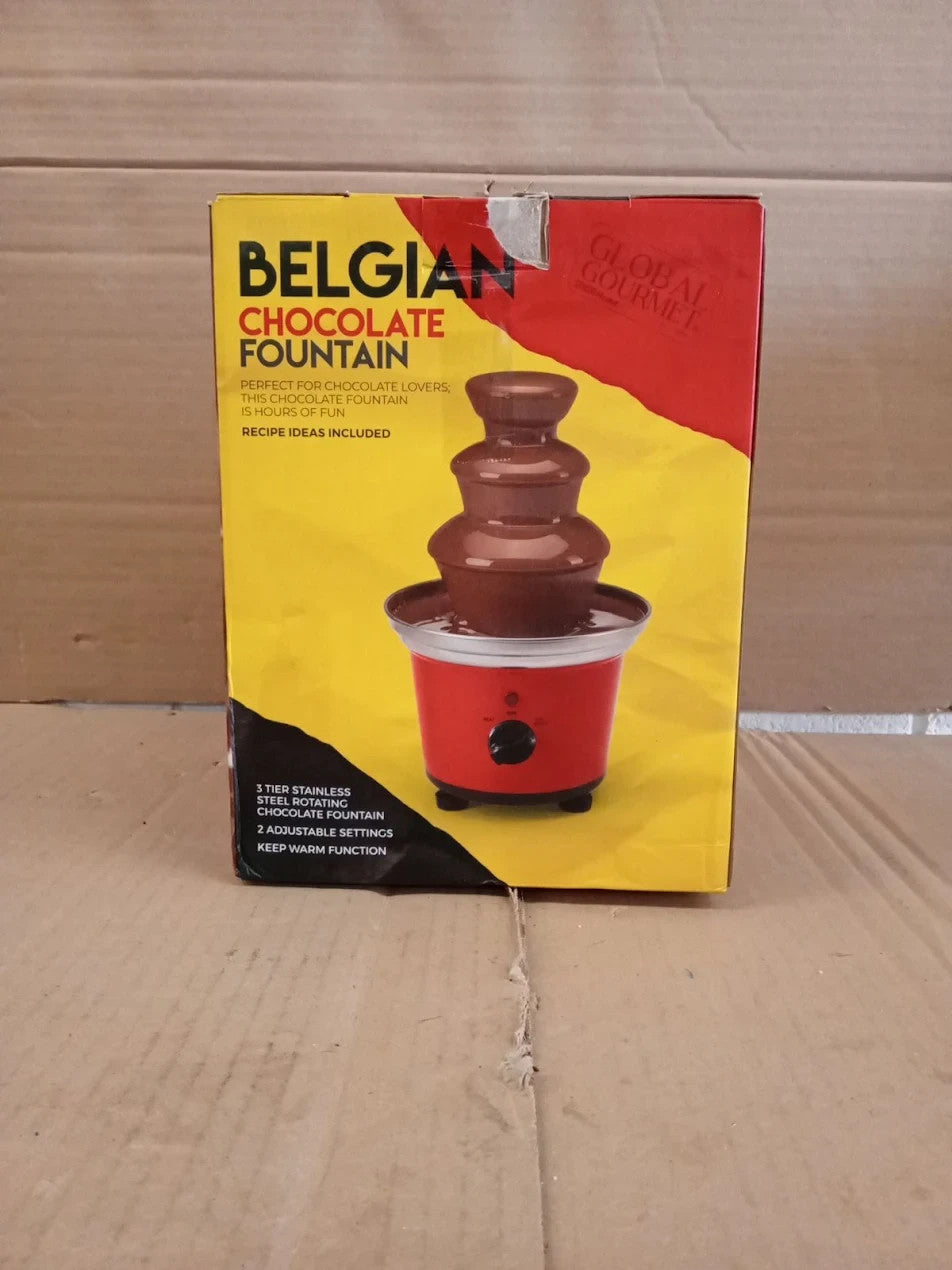 Global Gourmet Belgian Chocolate Fountain Fondue Large 500ml 3 Tier Adjustable