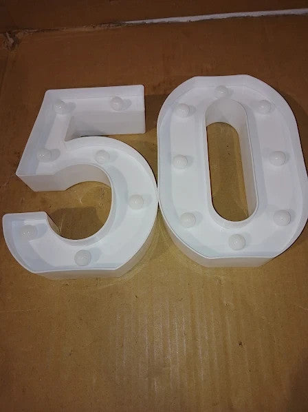 Ledido LED Light Up Marquee Numbers Sign Cool Warm 50th Birthday Decorations