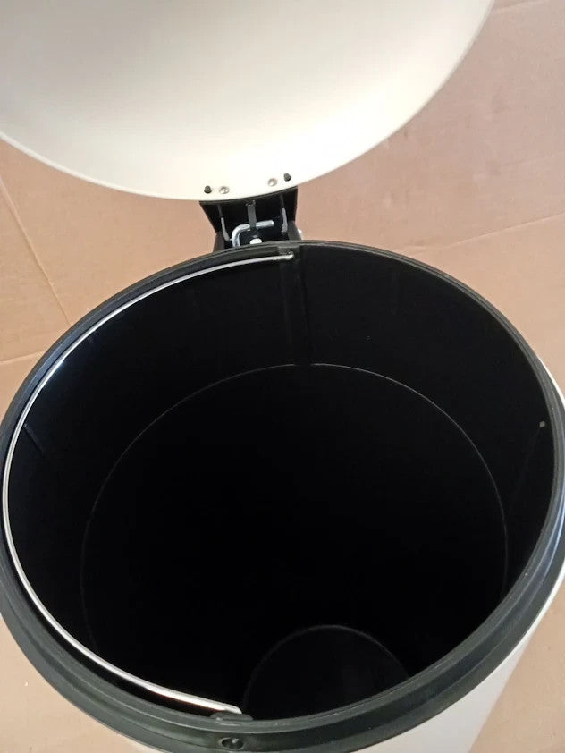 Habitat 30L Round Bin Carbon Steel Inner Bin 67x29X29cm Matt Cream