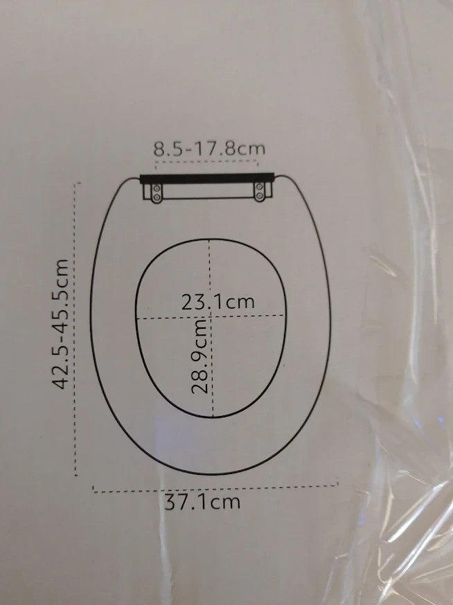 Argos Home Slow Close Black Glitter Toilet Seat Bathroom Replacement WC New