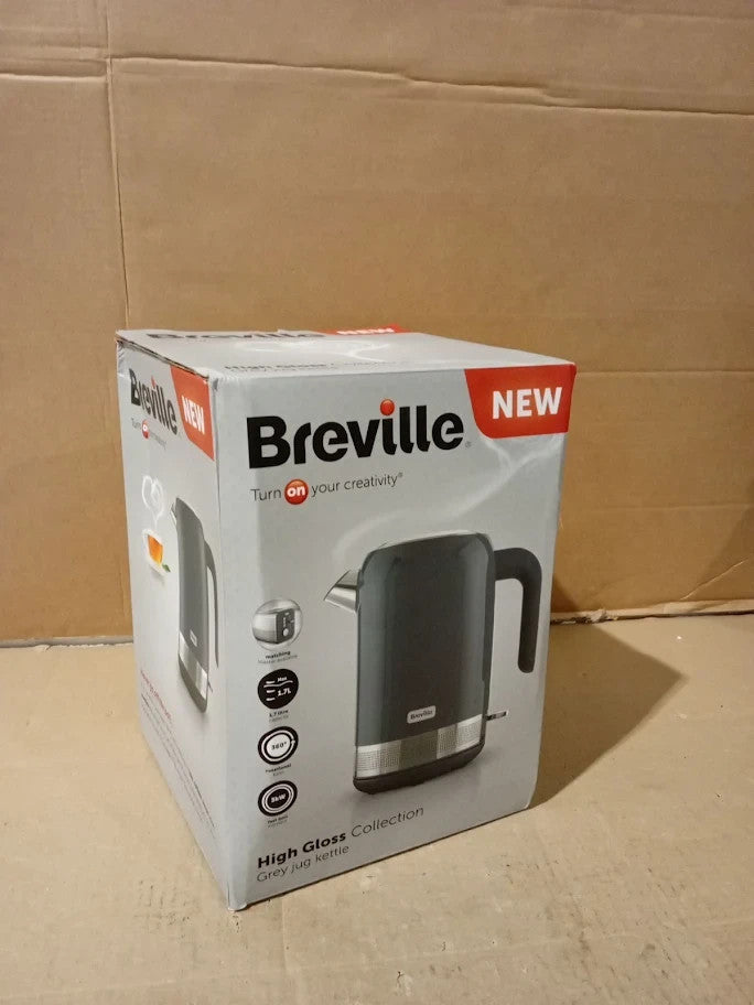 Breville High Gloss Electric Kettle 1.7L 3kw Fast Boil Grey Stainless New