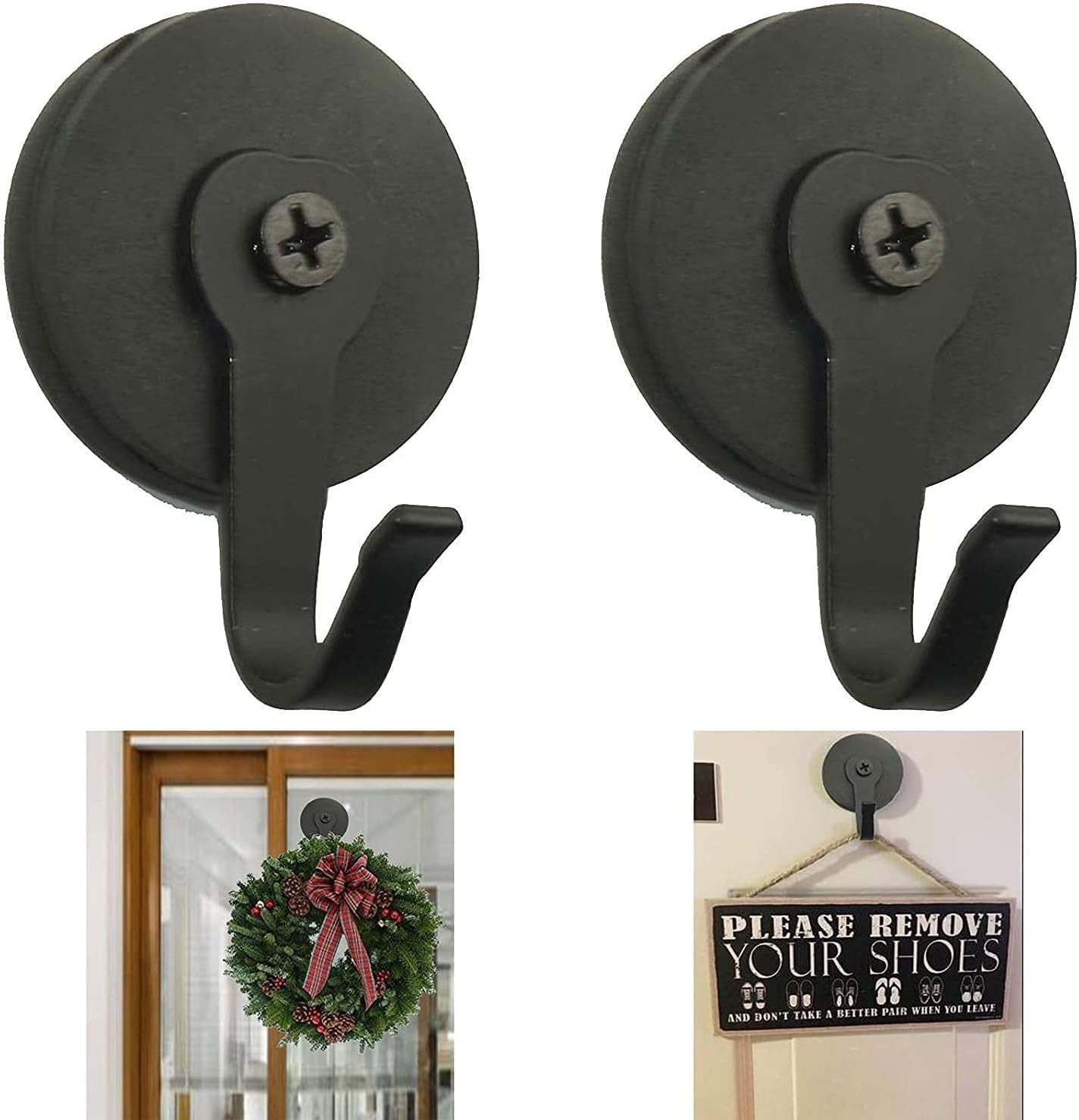 AUXPhome 2 Pack Magnetic Wreath Hanger Placing One Magnet Either Side New