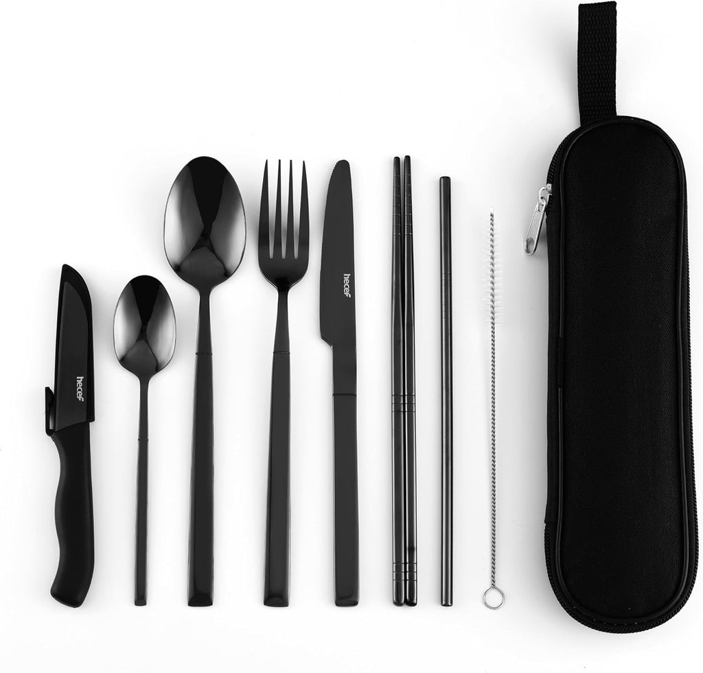 Elevate Your Outdoor Experience Hecef Travel Cutlery Set Camping