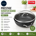 Prestige Scratch Guard Aluminium Chefs Casserole 28cm 5.7L Capacity Black