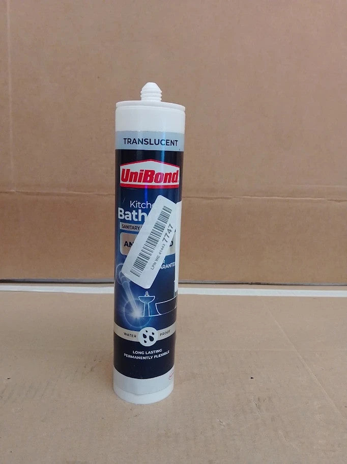 Unibond Bath Kitchen Mould Resistant Transparent Silicone Sealant 280ml New