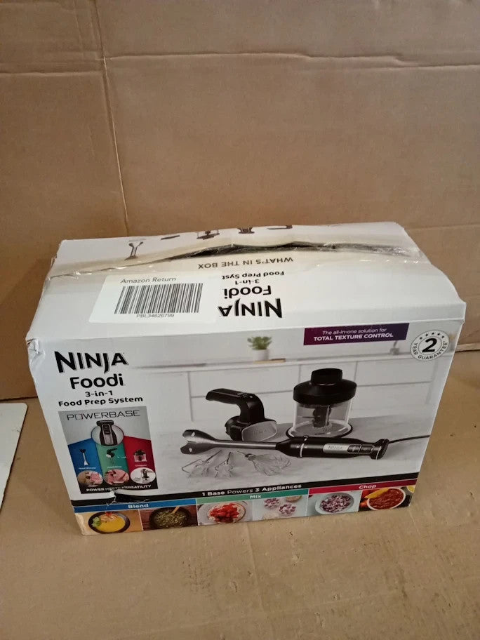 Ninja Foodi 3In1 Hand Blender Mixer Chopper Food Processor With Attachments New