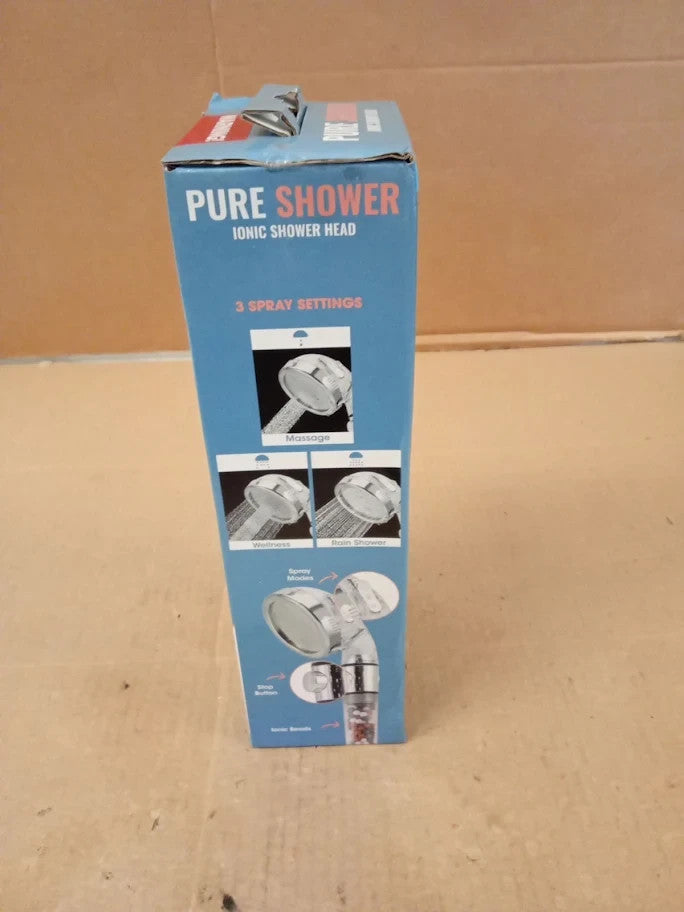 JML 3 Function Pure Ionic Shower Head 3 Spray Mode Universal Chrome New