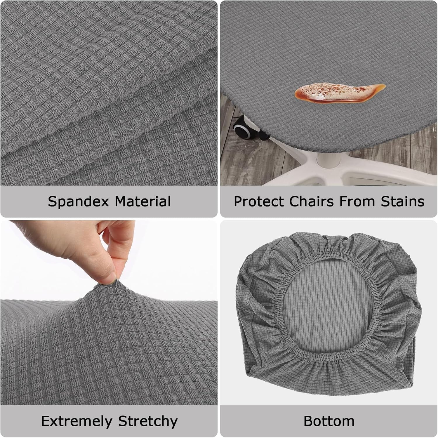 Plliocse Durable Stretch Bar Chair Grey Universal Stools Covers Curved Back New