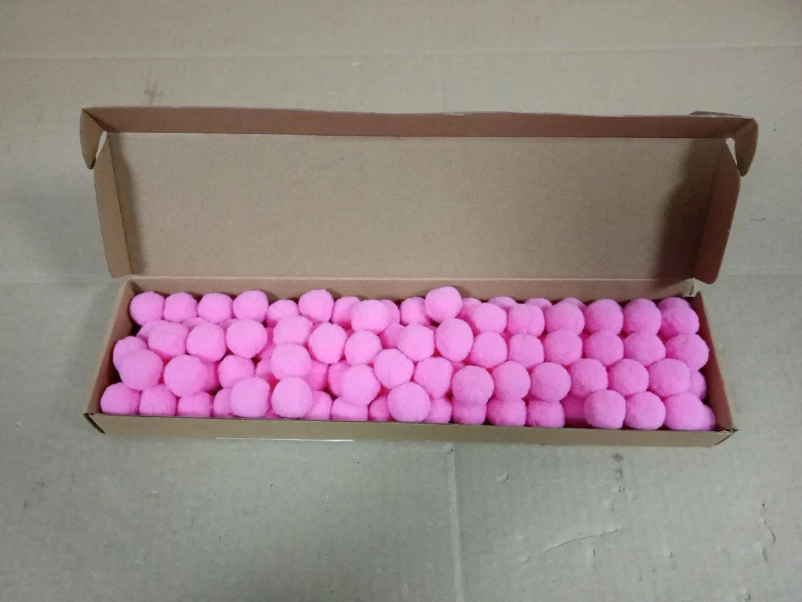 Sourcing Map Pom Felt Balls Felting Fabric 2cm 20mm Pink Home Crafts Project New